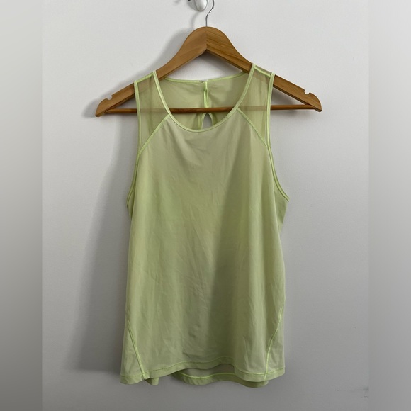Lululemon Athletica Womens Swift Ventilated Running Tank Neon Yellow open back - Picture 1 of 5